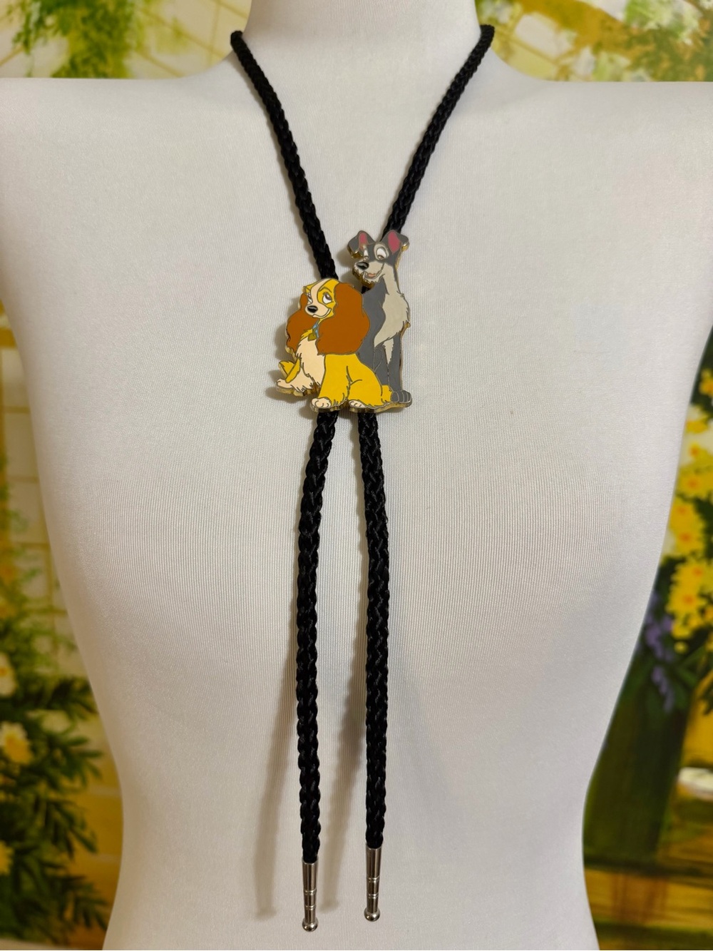 Vintage Disney Lady and the Tramp Cast Exclusive ID Lanyard Slide Bolo Tie